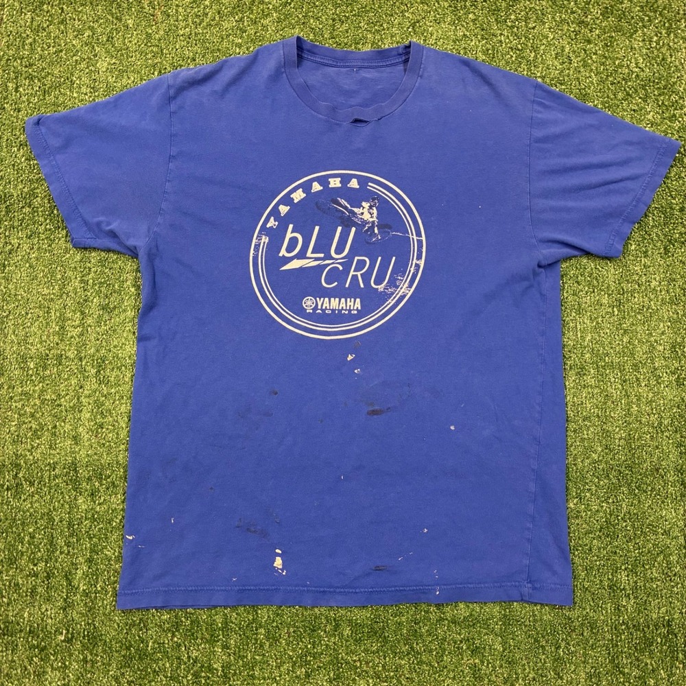 Y2K 2000's‎ Yamaha bLU cRU Motocross Racing Graphic T-shirt